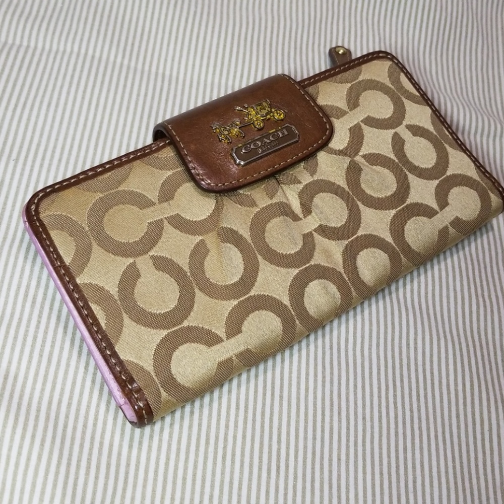 Coach Signature Brown Large Wallet